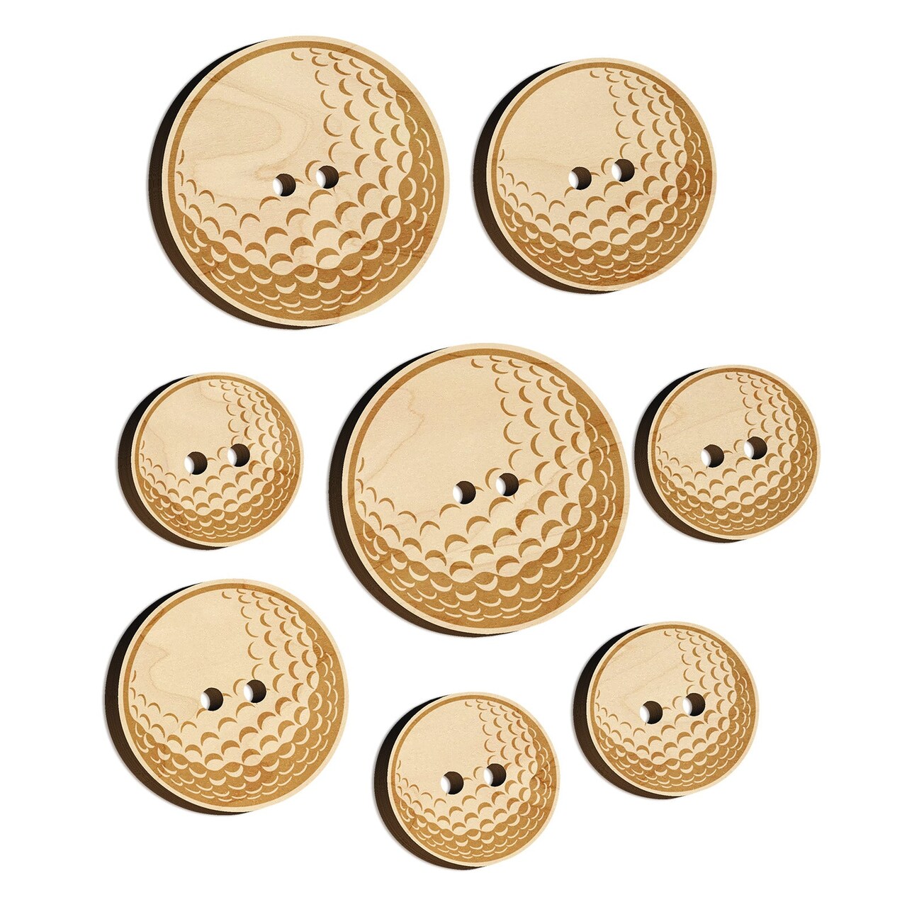 Golf Ball Sports Wood Buttons for Sewing Knitting Crochet DIY Craft